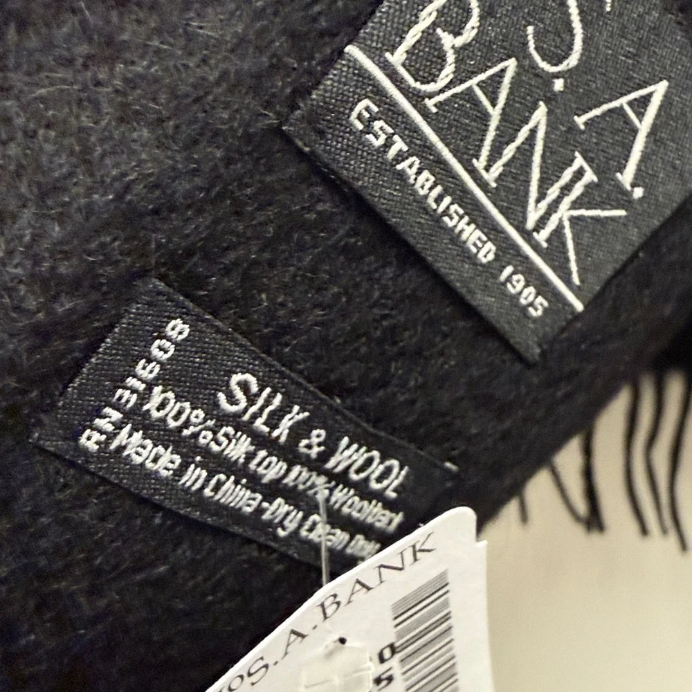 Jos. A. Bank Black Silk & Wool Scarf